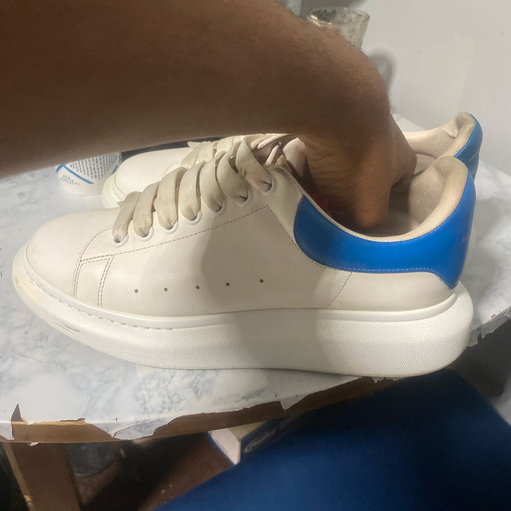 White and Blue Alexander Mcqueens
